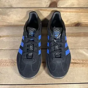 NEW Mens Size 7 - Adidas Gazelle Indoor “Black Blue Gum” Low Top Sneakers JQ2692 adidas Gazelle Indoor Sneakers - Black | Free Shipping with  main image 3